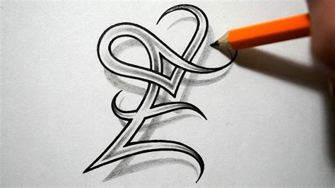 Unique Tattoo Ideas: Letter E with Heart Design